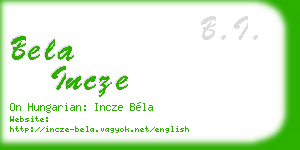 bela incze business card