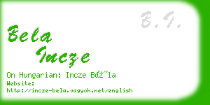 bela incze business card